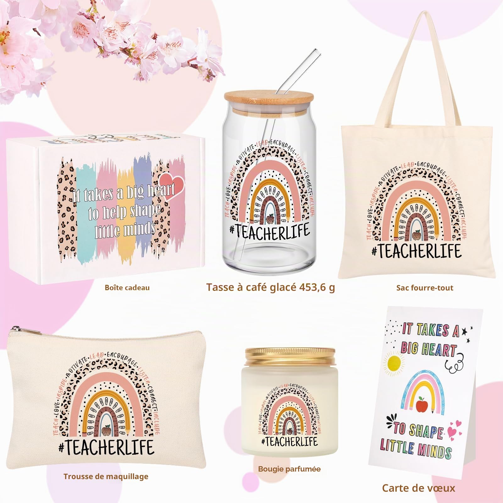 Cadeau pour enseignante pour femme, cadeau de rentrée scolaire, boîte cadeau de fin d'année, paniers de remerciement, cadeaux de Noël pour enseignants