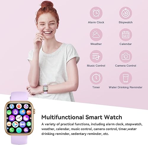 Miniatura 5 de Reloj inteligente para hombres y mujeres, reloj de fitness de 1.83 pulgadas (respuestahacer llamada), reloj inteligente con frecuencia