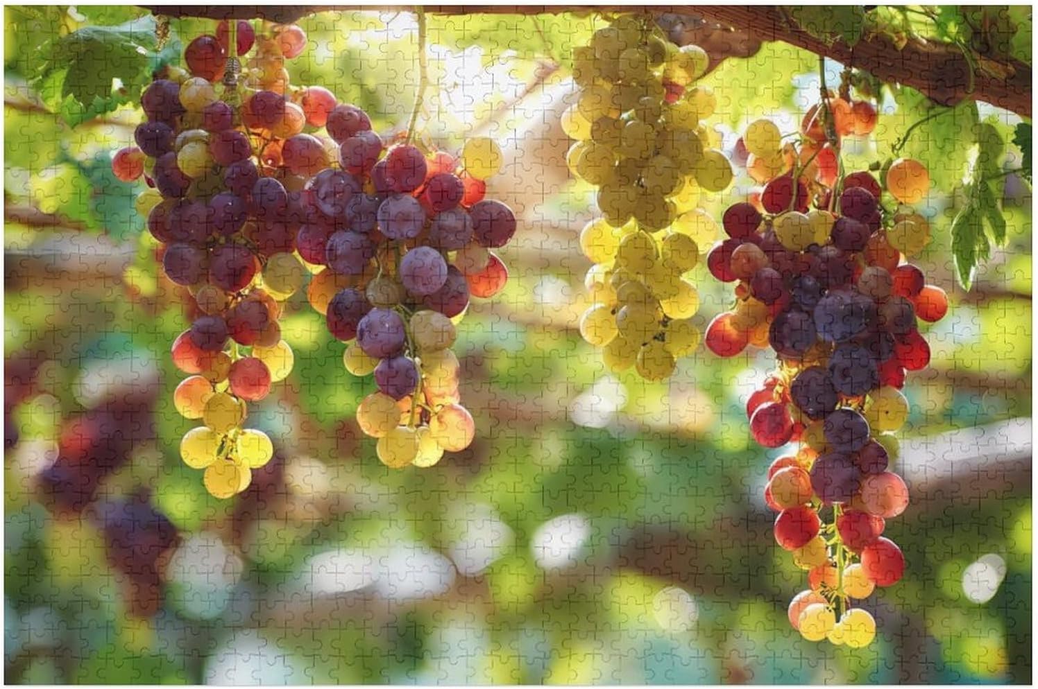 Grapes Clusters Wine Rustic Puzzles for Adults 1000 PCS Wooden Jigsaw Puzzle Wall Decor Christmas