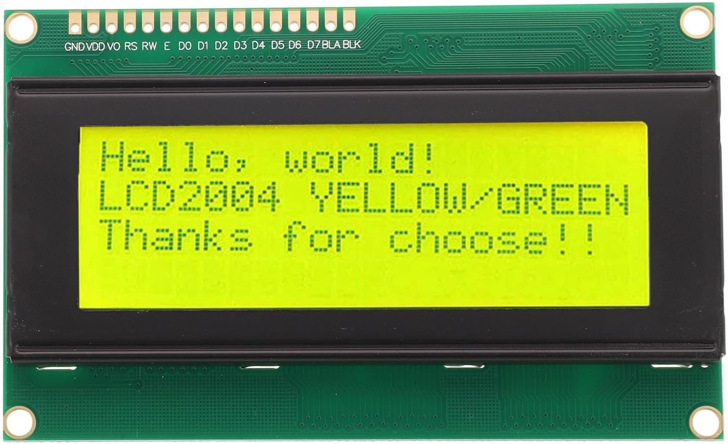 20x4 LCD Module Character Display 2004 with Blue Backlight Screen and Yellow Green LCD, Serial LCD Interface 5V Electronic Component for DIY Projects(yellow)