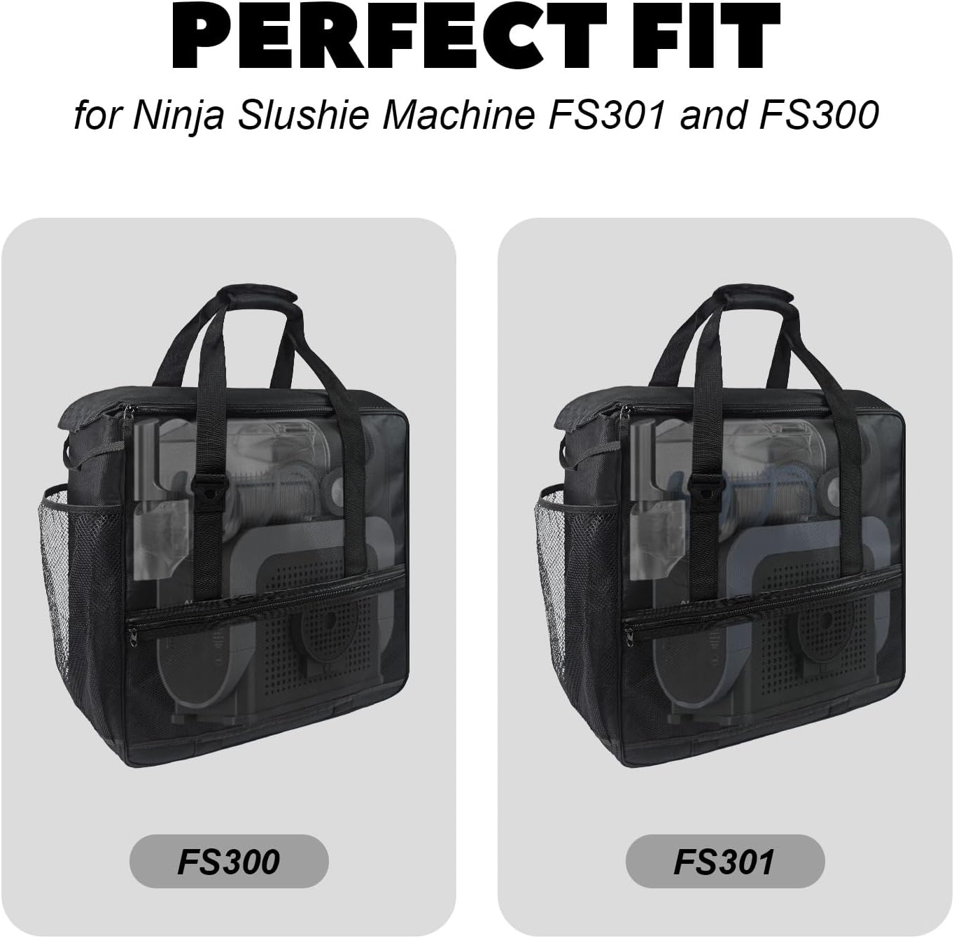 Slushie Machine Storage Bag,Carrying Bag for Ninja Slushie Machine FS301 & FS300 Easy Access to Your Machine with Zipper Side Opening, Carrying Case Portable Slushie Travel Bag with Handle