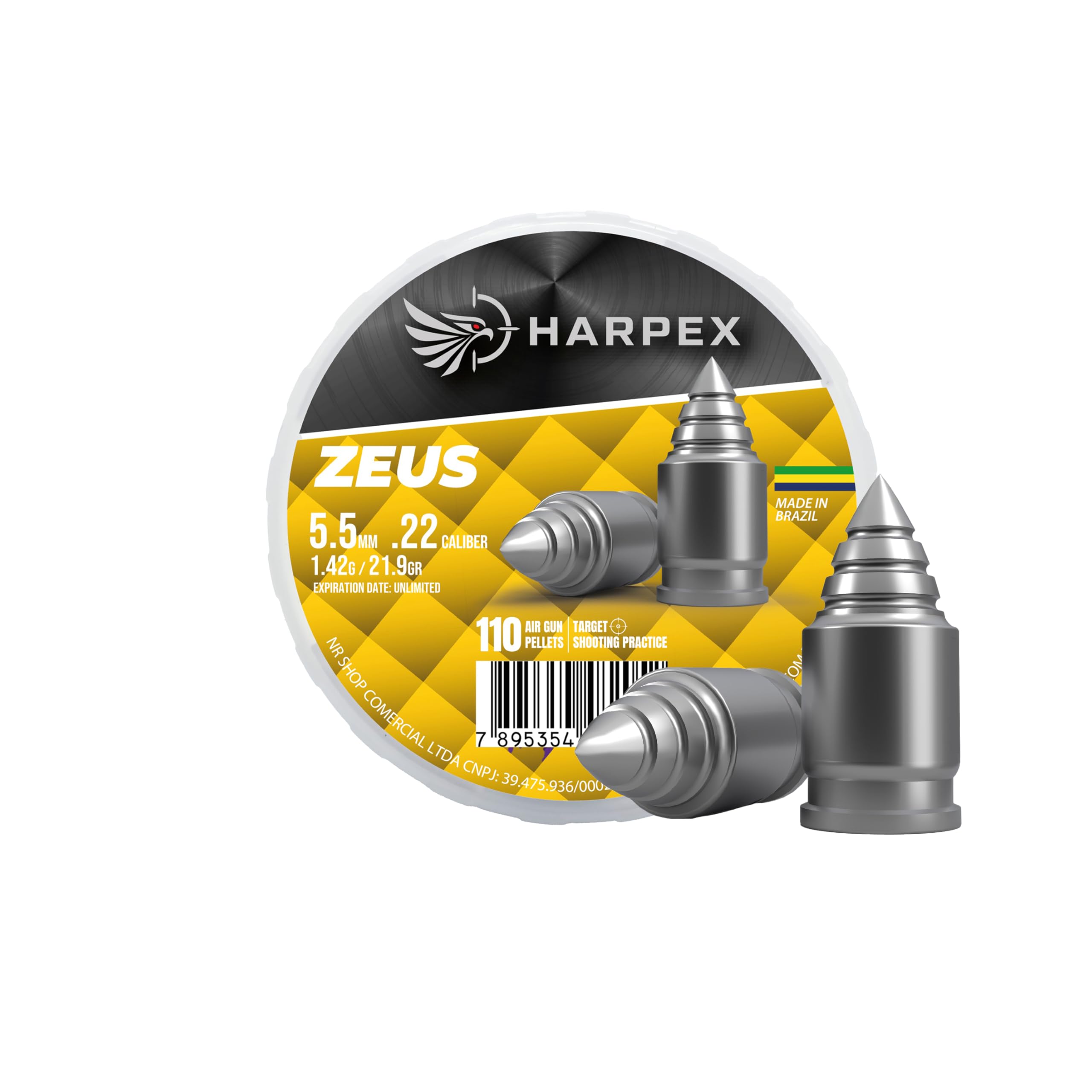 Zeus Airgun Pellets .22 Caliber 21.9gr(1.42g) Pointed - 220ct