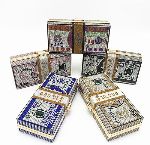 Miniatura 3 de Monederos brillantes para mujer con diamantes de imitación divertidos monederos de mano monedero único para mujeres dinero, Oro, Classic