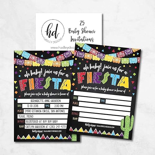 Miniatura 6 de Hadley Designs 25 invitaciones de fiesta para baby shower, 25 solicitudes de libro alternativo para baby shower, invitación de espolvorear para niño