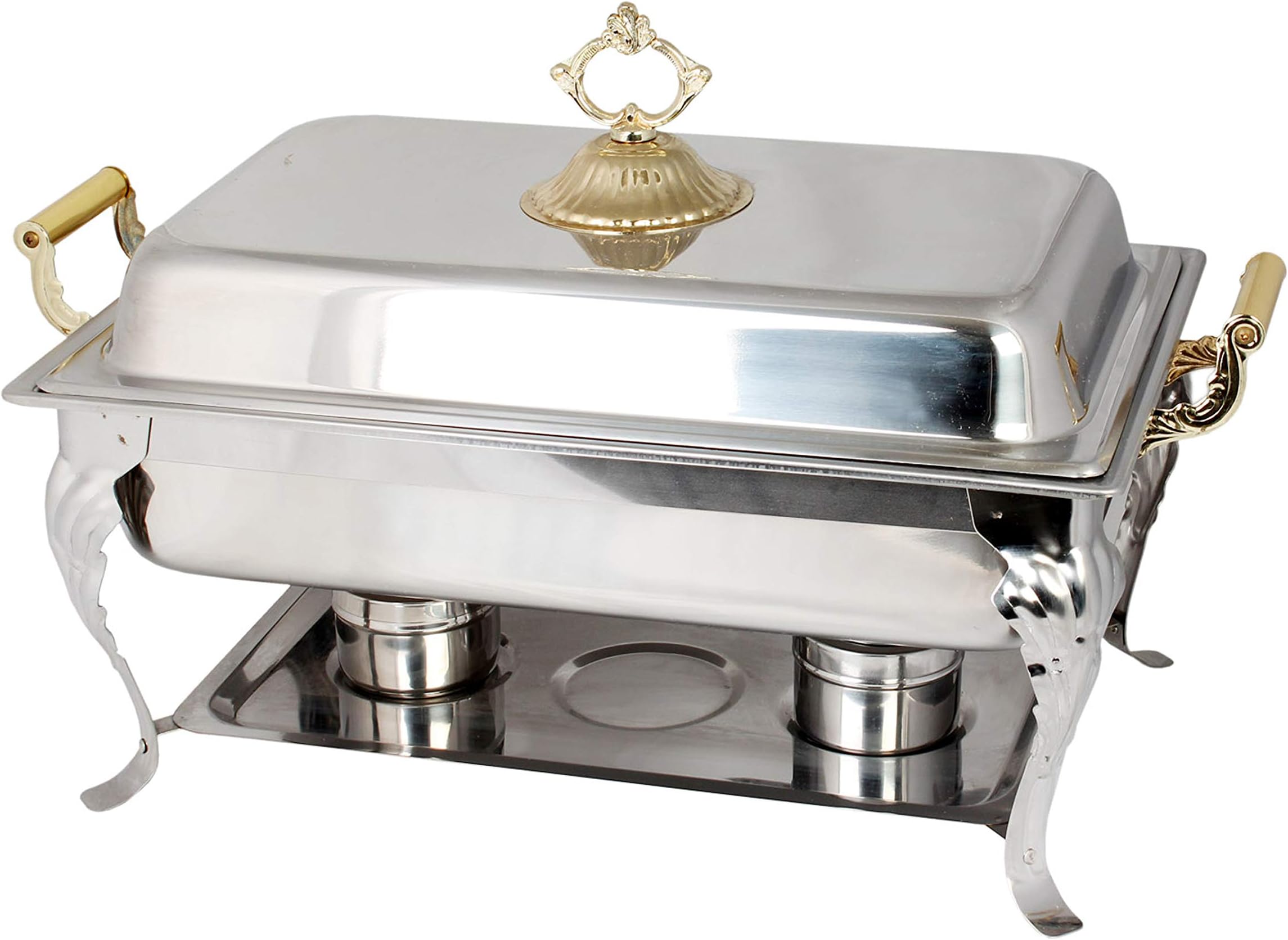 Thunder Group Capacity 8-Quart Chafer with Brass Plated Handle, Full Size