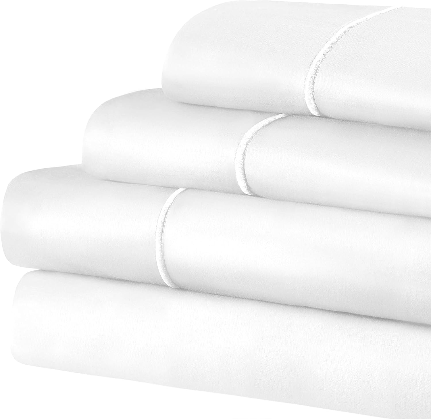 Superior 1500 Thread Count Standard 2-Piece Pillowcase Set, Solid, Single Ply, White