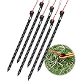Ultralight Tent Stakes, 4.72 Inch Carbon Fiber Tent Pegs, Lightweight Tent Stakes Backpacking Gear for Camping Hiking (6 Pack)