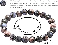 Vista 806 de Amazing Gemstone Pulsera de cristal para mujeres y hombres, pulsera de cristal curativo de protección, pulsera elástica con cuentas de piedras