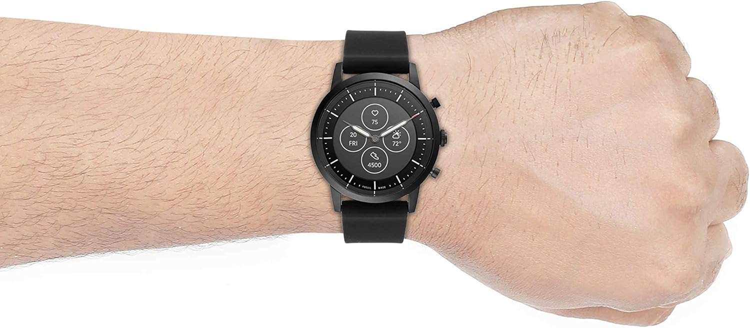 Free Shipping Over $50 Fossil Men's Collider Hybrid Smartwatch HR with Always-On Readout Display, Heart Rate, Activity Tracking, Smartphone Notifications, Message Previews Weekly Top Sale Fossil Men's Collider Hybrid Smartwatch HR with Always-On Readout Display, Heart Rate, Activity Tracking, Smartphone Notifications, Message Previews