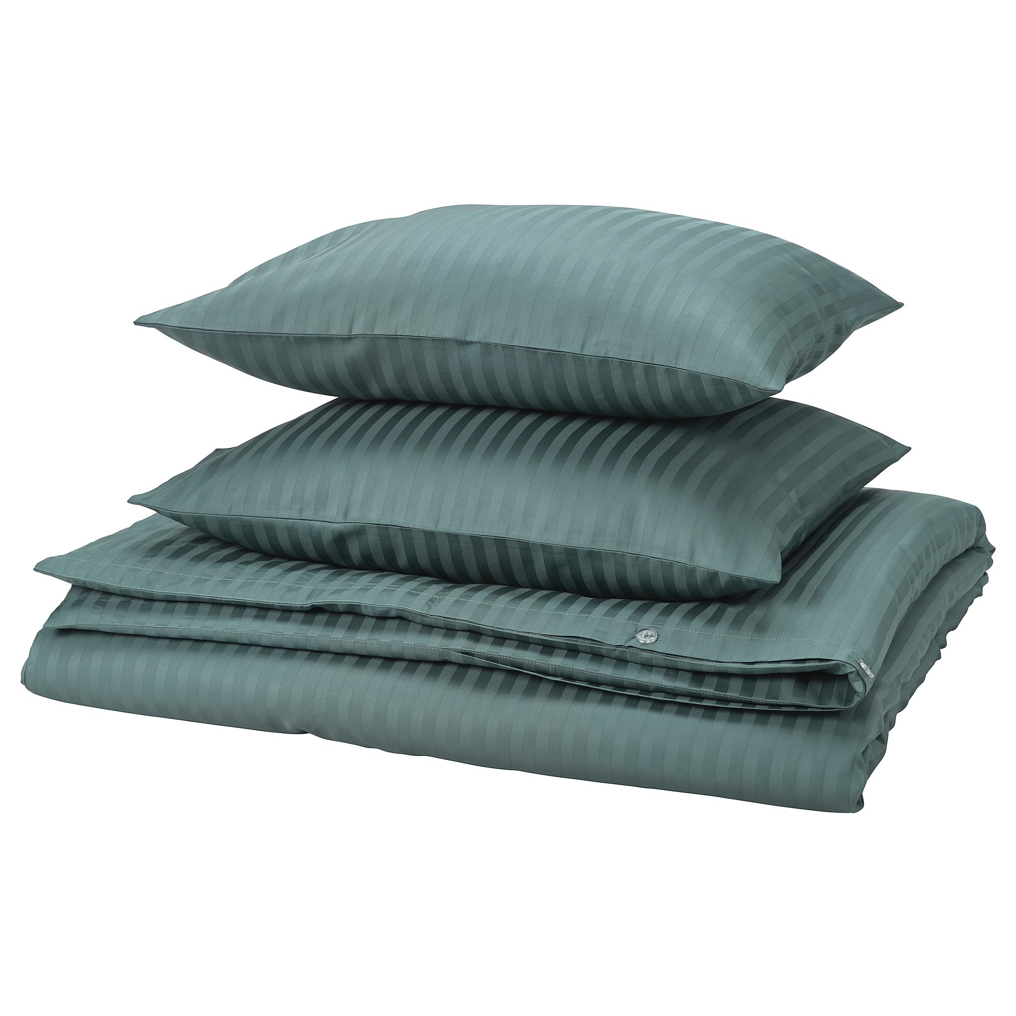 Housse de couette 240x220 NATTJASMIN bleu-vert respirante pour lit double avec 2 taies