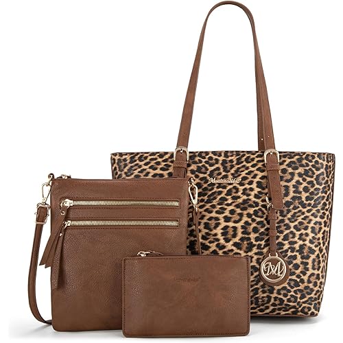 Montana West Purses for Women Tote Bag 3Pcs Set Leopard Print Satchel Handbags