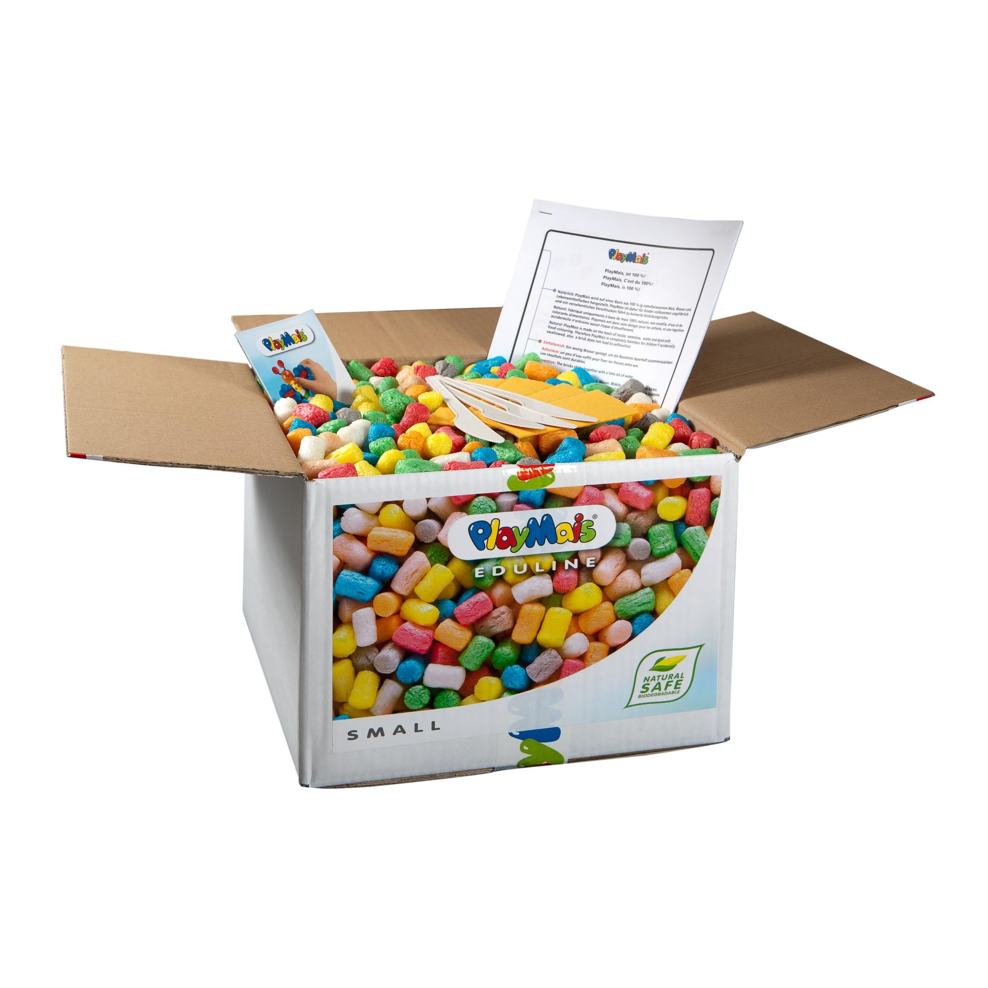 Playmais EDULINE Bastel-Set für Kinder ab 3 Jahren | Motorik-Spielzeug 50 Seiten Vorlagen zum Basteln & Lernen | Fördert Kreativität & Feinmotorik | Natürliches Spielzeug (Small)