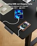 HUANUO Scrivania regolabile in altezza, 120 x 80 cm, con porta di ricarica USB-C e USB-A, altezza regolabile da 72 a 118 cm, 4 impostazioni di memoria, gestione cavi e ganci - 4