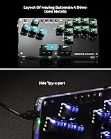 Vista 7 de Sehawei Haute42 16Key All-Button Arcade Controller Gamerfinger with Turbo Functions,Arcade Stick Street Fight Mini Plus Controller for Negro