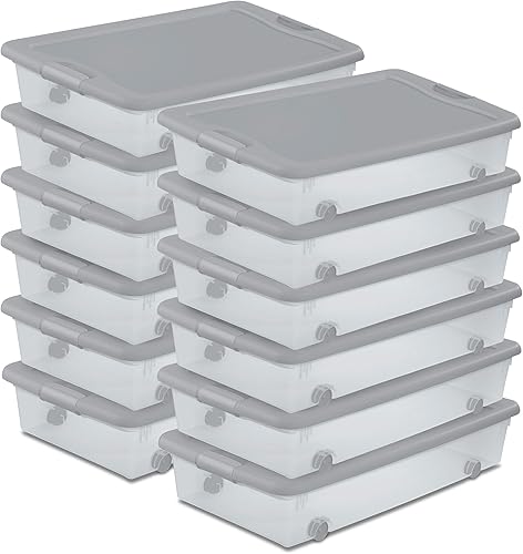 Miniatura 8 de Sterilite - Juego de 4 contenedores de almacenamiento con ruedas para debajo de la cama, contenedor de plástico de 56 cuartos con tapa y pestillo
