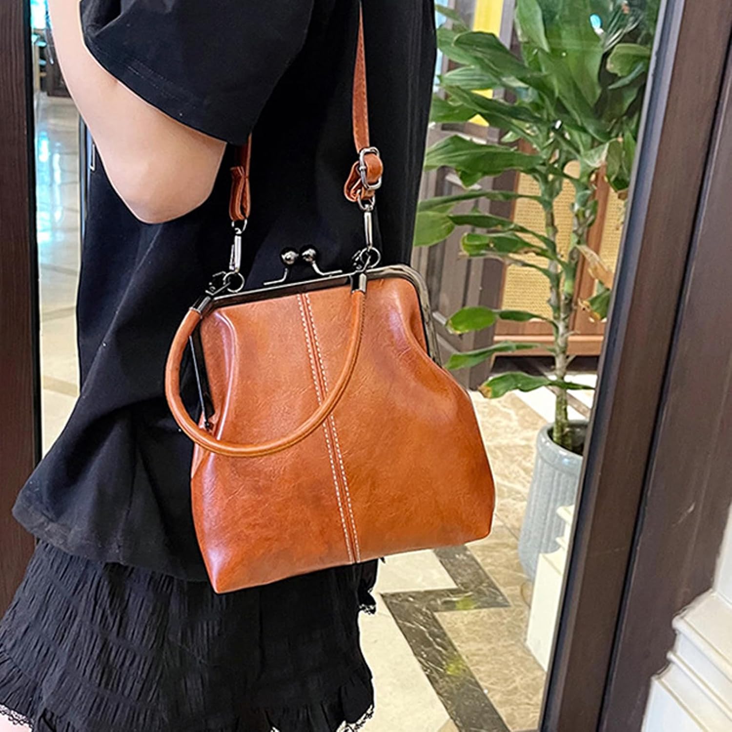 Small Crossbody Purse Women Minis Toted Bag Top Handle Shoulder Bag Compact Handbags with Adjustable Strap Phone Purse - Image 7