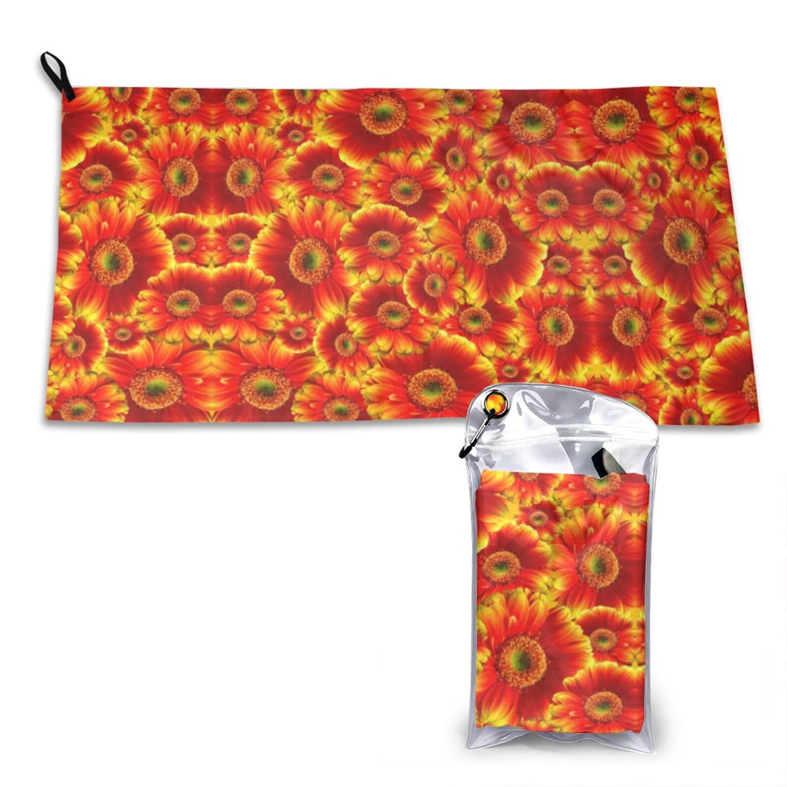 Orange Sunflower Print Cooling Towel, Gym Towel,Cooling Towels For Neck, Soft Breathable Travel Cool Towel,Sports Towels For Gym,Camping