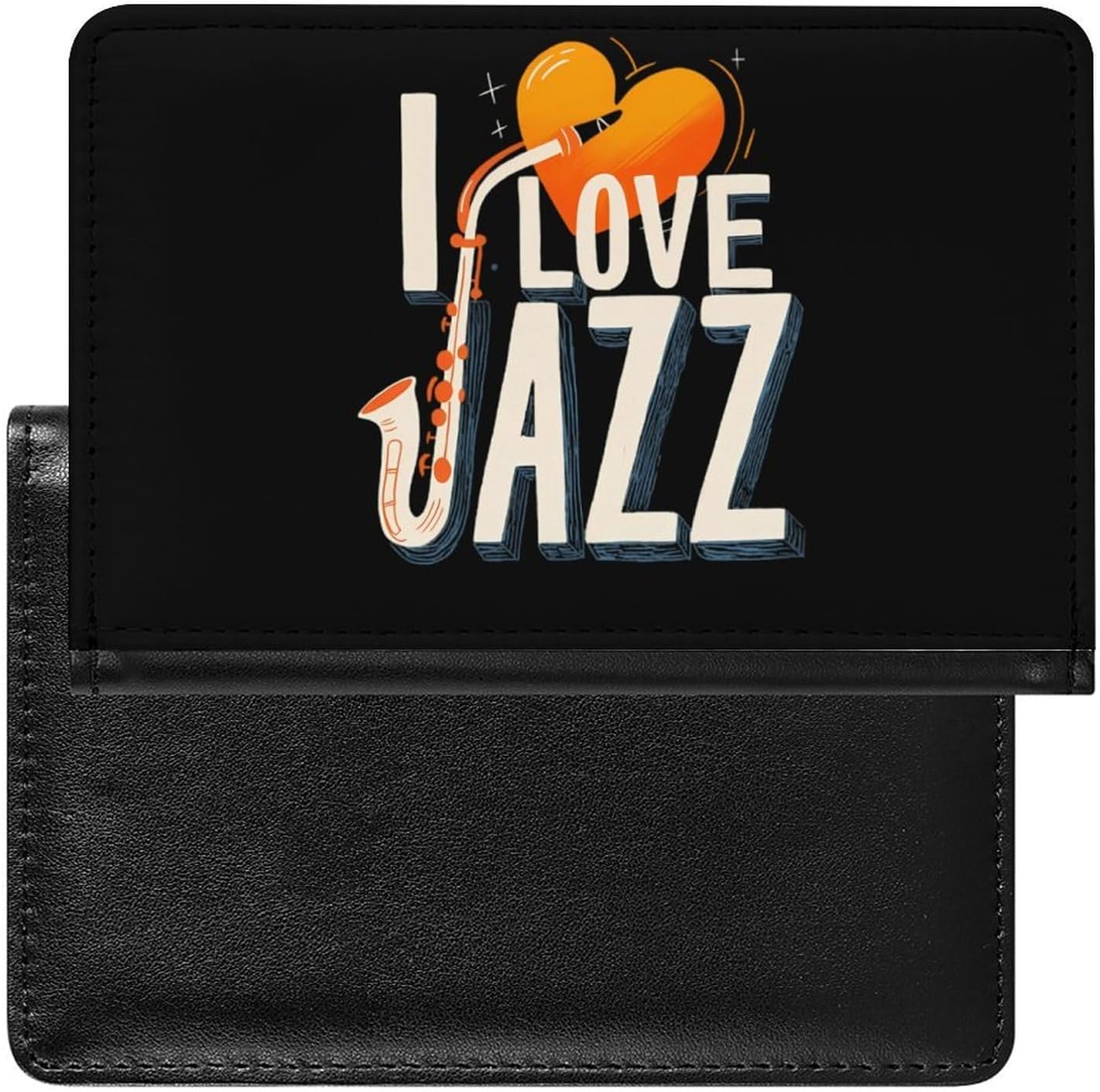 I Love Jazz Travel Passport Holder Passports Protective Cover for Women Men with Card Slots