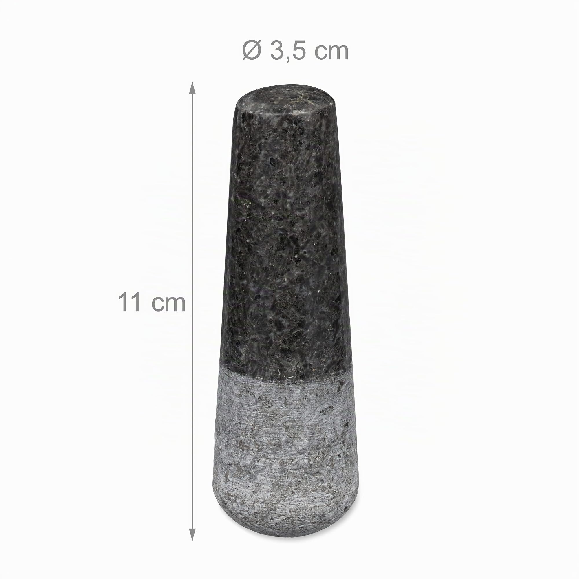 Relaxdays Mortero Granito con Mano, Resistente, Duradero, Especias, Hierbas, Moledor Piedra Pulida, 8,5cm Ø, 100ml, Gris