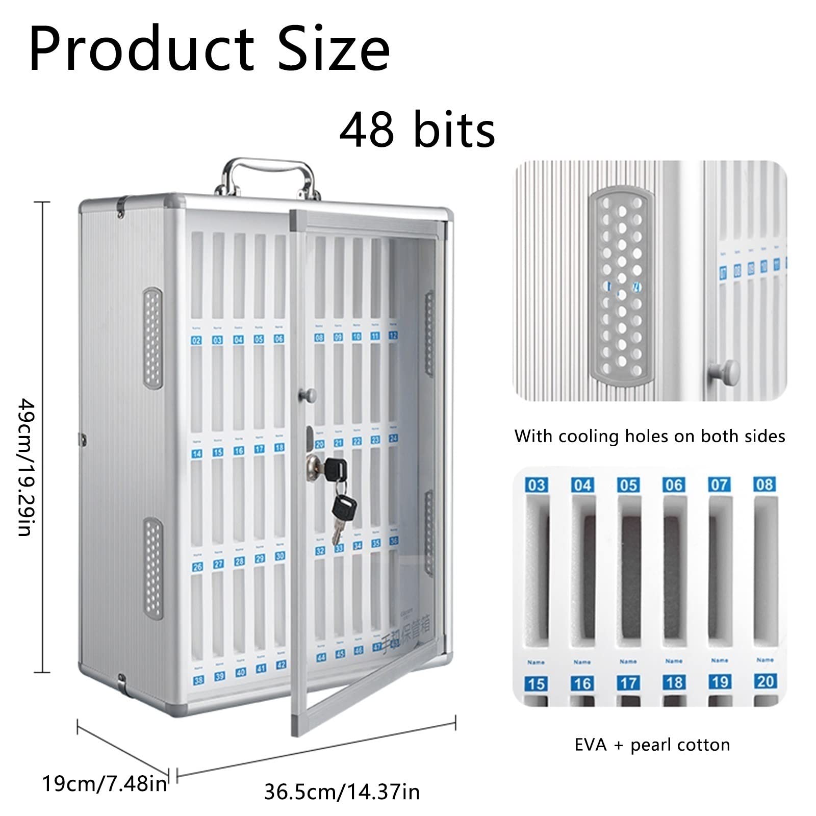 Armadietto di Ricarica per cellulari con 24 Scomparti, Organizer per cellulari Trasparente con Chiusura a Chiave, Scatola Porta cellulari a più Scomparti