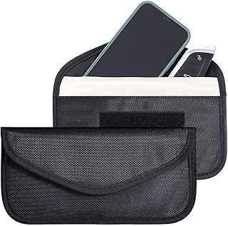 LATRAT 2 Stück Signal Blocking Bag, Signal Blocker Tasche für Handy Strahlenschutz Tasche Funkschlüssel Abschirmung Auto B...