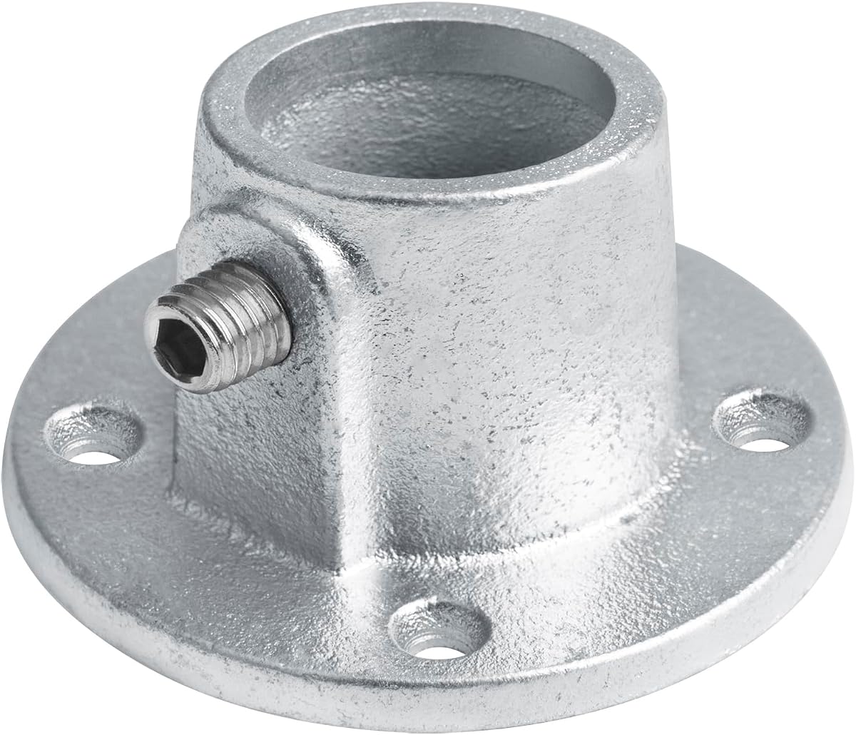 4 PCS Structural Railing Flange Pipe Base, Fits 1-1/4" (OD 1.660") Pipe | Set Screw