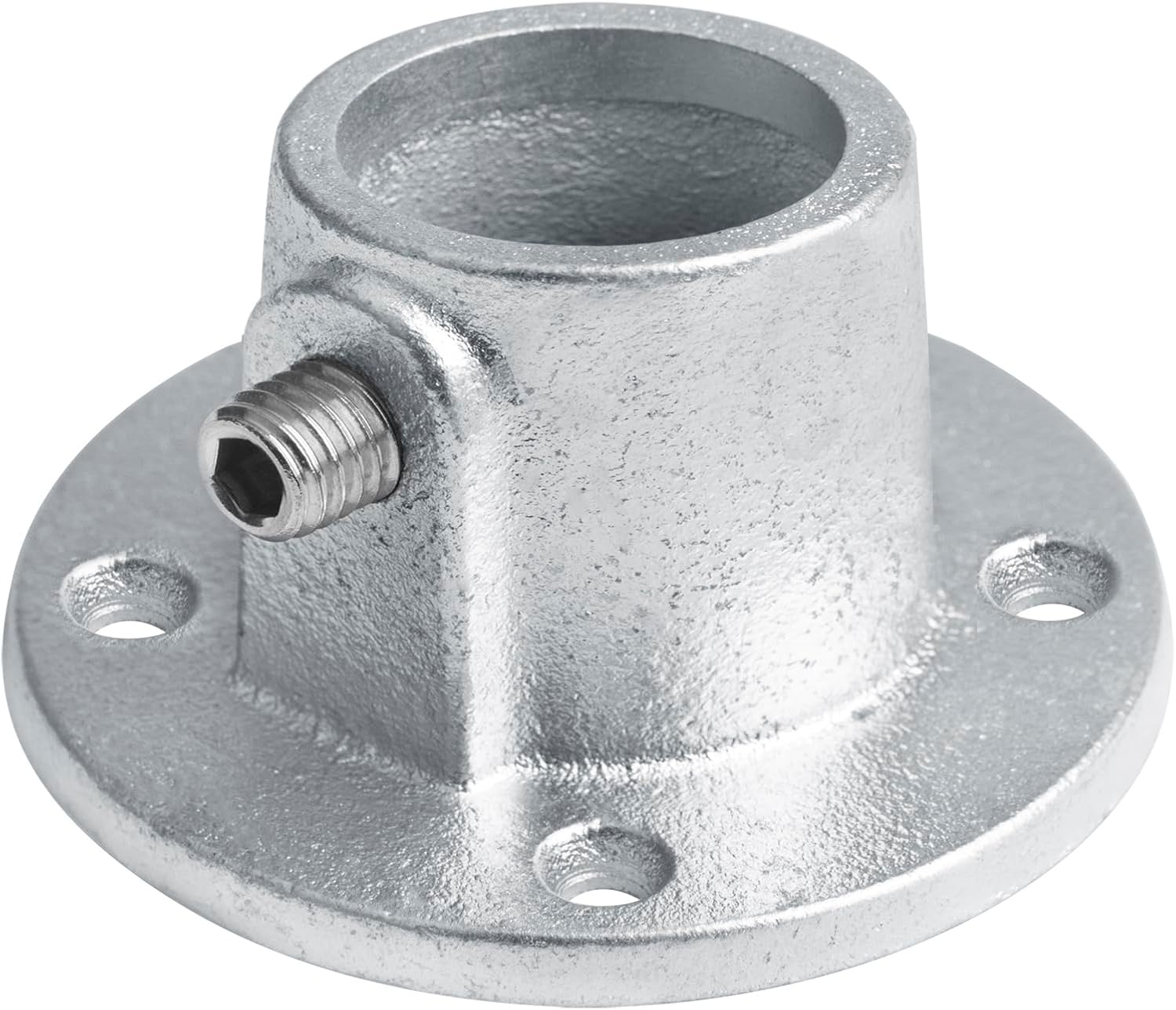 4 PCS Railing Flange Pipe Base, Handrail Structural Fitting Fits 1-1/4" Nominal (OD 1.660") Galvanized Pipe