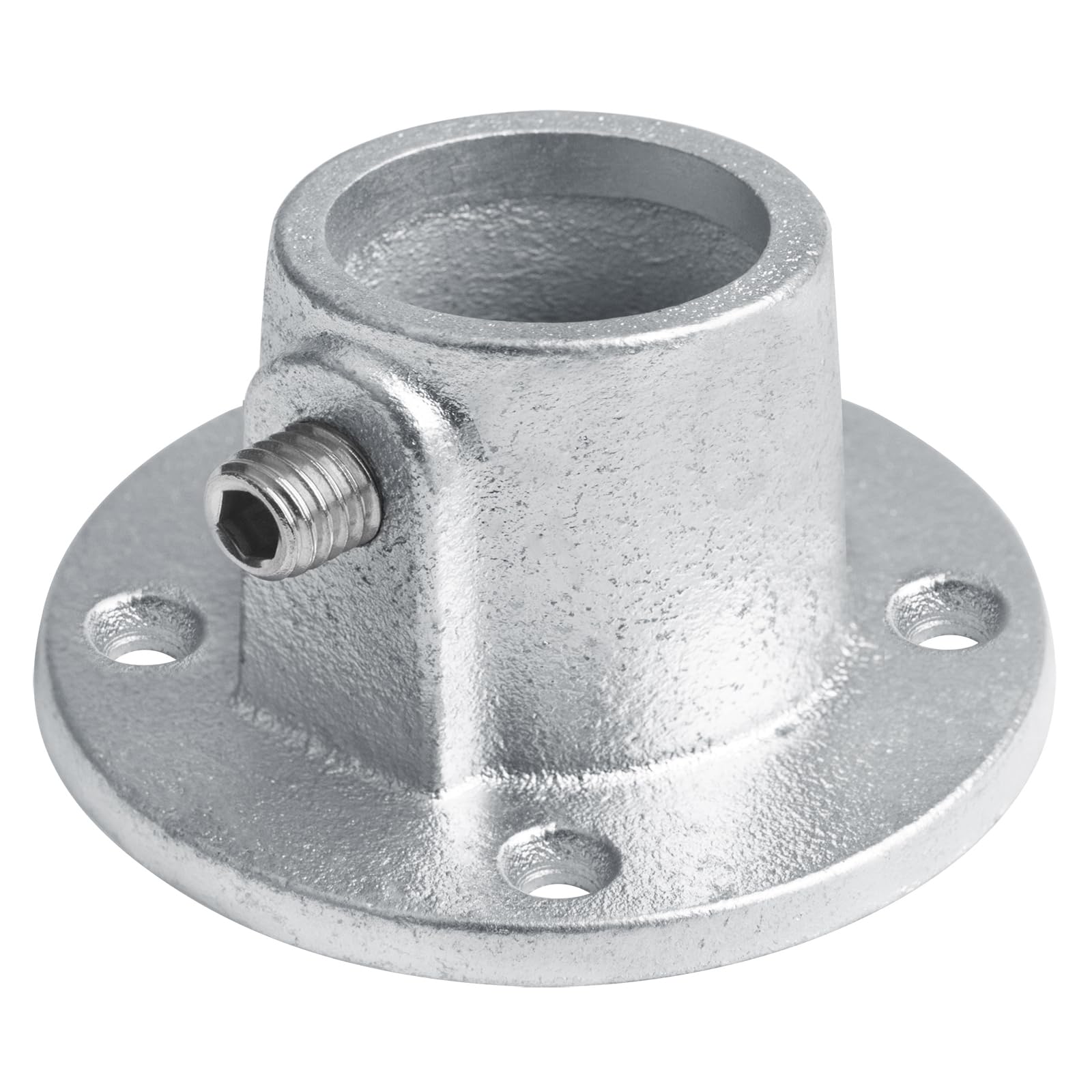 Photo 1 of eoere 4 PCS Railing Flange Pipe Base, Handrail Structural Fitting Fits 1-1/4" Nominal (OD 1.660") Galvanized Pipe