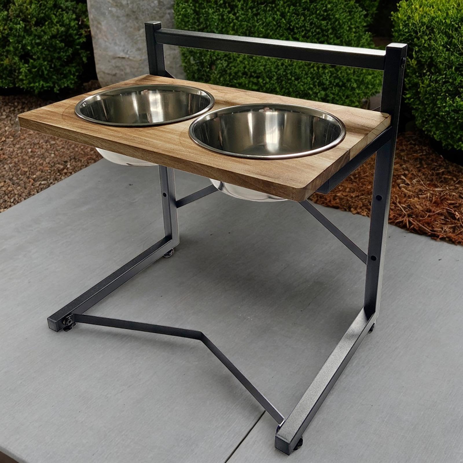 Gamelles surélevées pour Chiens, Support pour Gamelles, Support surélevé Réglable avec 2 Gamelles en Acier Inoxydable, Gamelles pour Eau et Nourriture