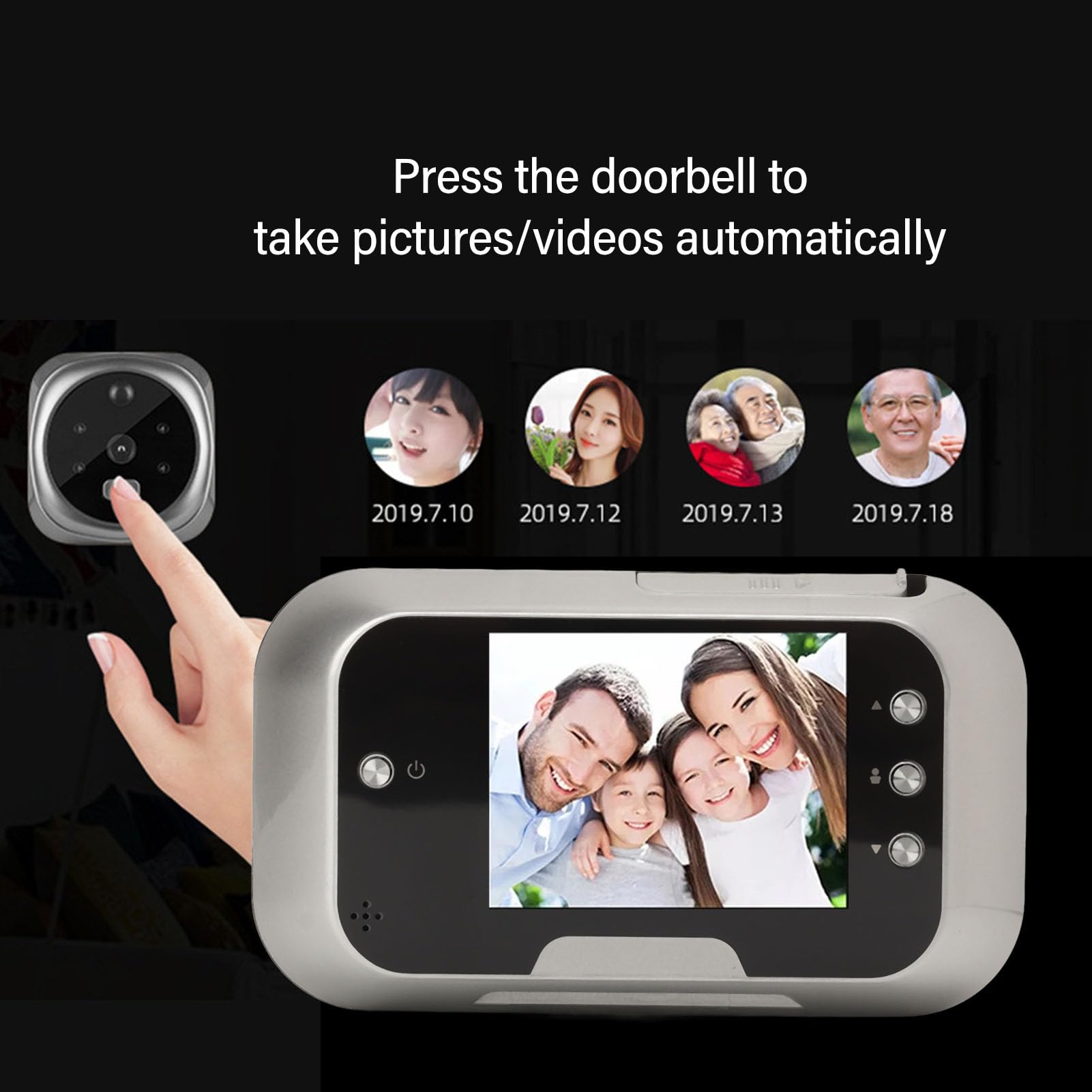 4.3 Inch Digital Doorbell Peephole Camera – 1080P IPS LCD, 120° Night Vision Intercom & Motion Detection Smart Viewer