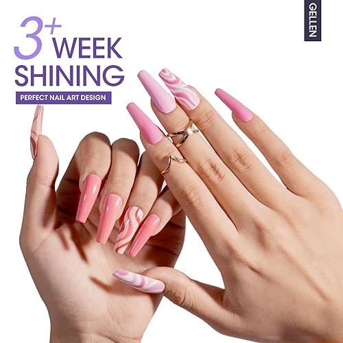 Miniatura 4 de Gellen Capa base de gel  Esmalte de uñas de gel de 0.7 fl oz (0.6 fl oz), capa base de lámpara de uñas de calcetín para uñas, fórmula suave mejorada