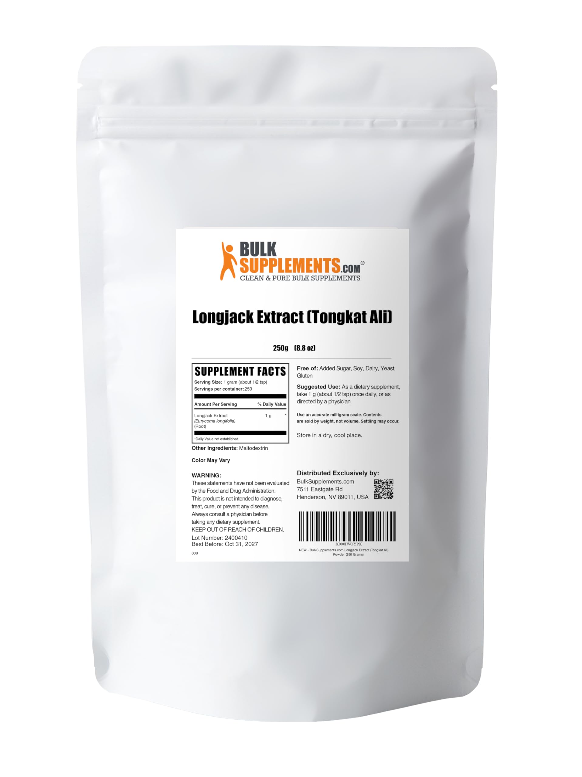 BulkSupplements.com Longjack Extract Powder - Tongkat Ali Extract, Tongkat Ali for Men & Women - Gluten Free, 1g per Serving, 250g (8.8 oz) (Pack of 1) — Amazon image 7
