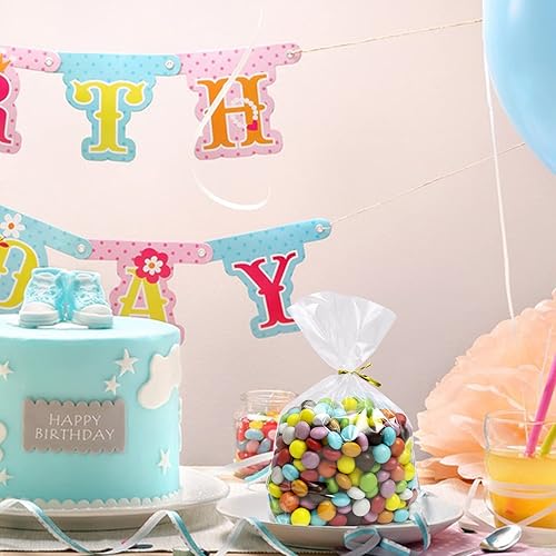 Miniatura 6 de Yotelab Bolsas de celofán con fondo plano, bolsas de celofán con refuerzo de 4 x 2 x 8 pulgadas con inserto de papel, 100 unidades