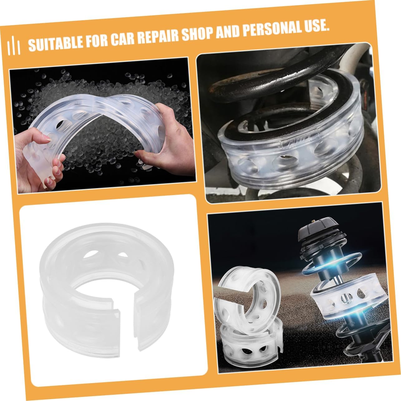 OUNONA 4pcs Car Spring Buffer Cushion Transparent Shock Absorber for Vehicle Suspension Easy Installation Reduces Vibration and Damage Rough Roads