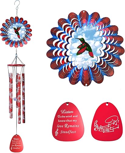 Miniatura 14 de Campanillas de viento de mariposa de 33 pulgadas para exteriores Carillón de viento conmemorativo de condolencias de tono profundo con giratorio