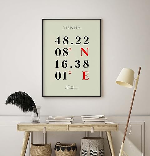 Miniatura 8 de Mapa de Viena, Austria, Coordenadas Multilíneas de Colores (12x16)