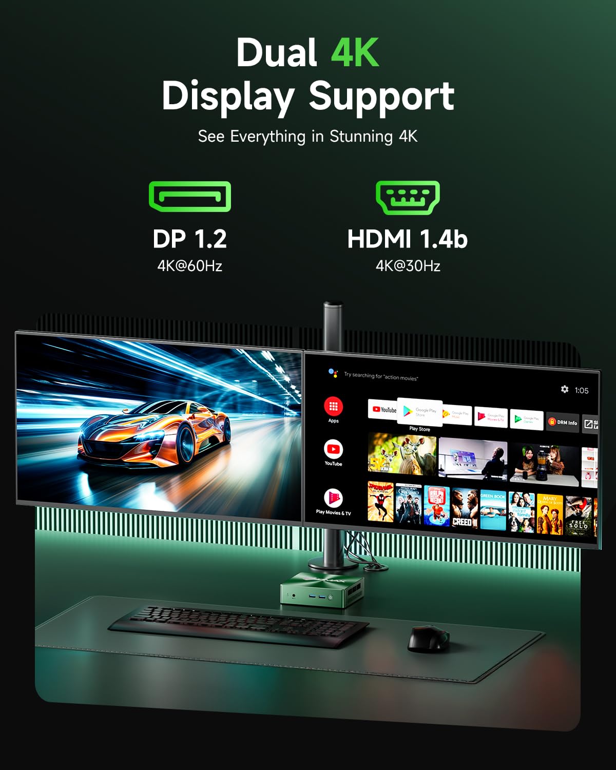 BMAX Win11 Pro Mini PC Intel Core i5-8257U (maks. 3,9 GHz, 4C/8T, najlepszy 3500 U/N97), 16 GB DDR4 512 GB M.2 SSD, mini komputer stacjonarny, 4K przy 60 Hz DP HDMI Dual Display WiFi 6/BT5.2, USBx4