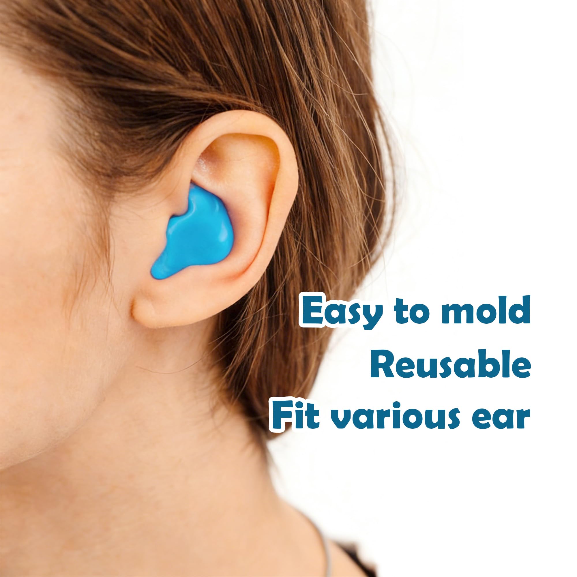 BlingKingdom 4 Pairs Moldable Silicone Ear Plugs - Blue — Amazon image 4