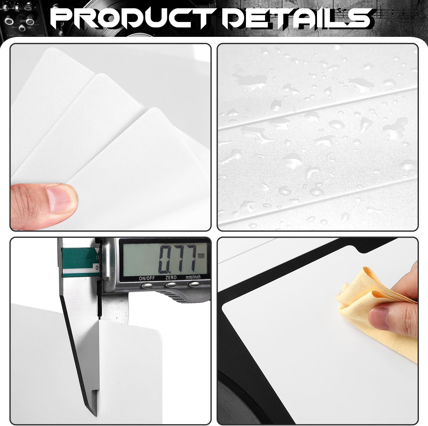 Facmogu 20PCS Vinyl Record Dividers, Upgrade Thicker 12" Plastic Vinyl Record Divider, Reusable DIY Blank Album Vinyl Separators for LP DVD Record Organization, Writable 33 RPM Record Dividers - White