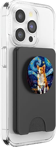 Miniatura 10 de Perro galés Corgi Noche estrellada Van Gogh Corgi galés PopSockets PopGrip intercambiables