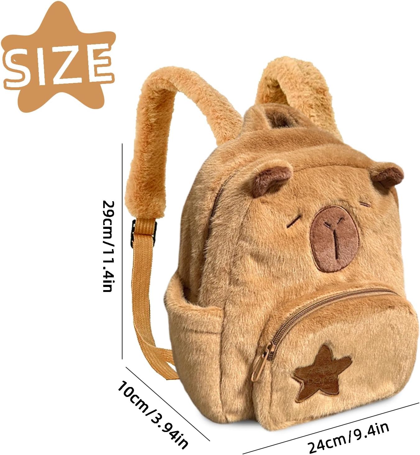 Capybara Backpack, Cute Capybara Plush Backpack, Mochila de Capibara, Multifunction Backpacks, Capibara Stuff for Travel Camping Picnic Sport - Image 2