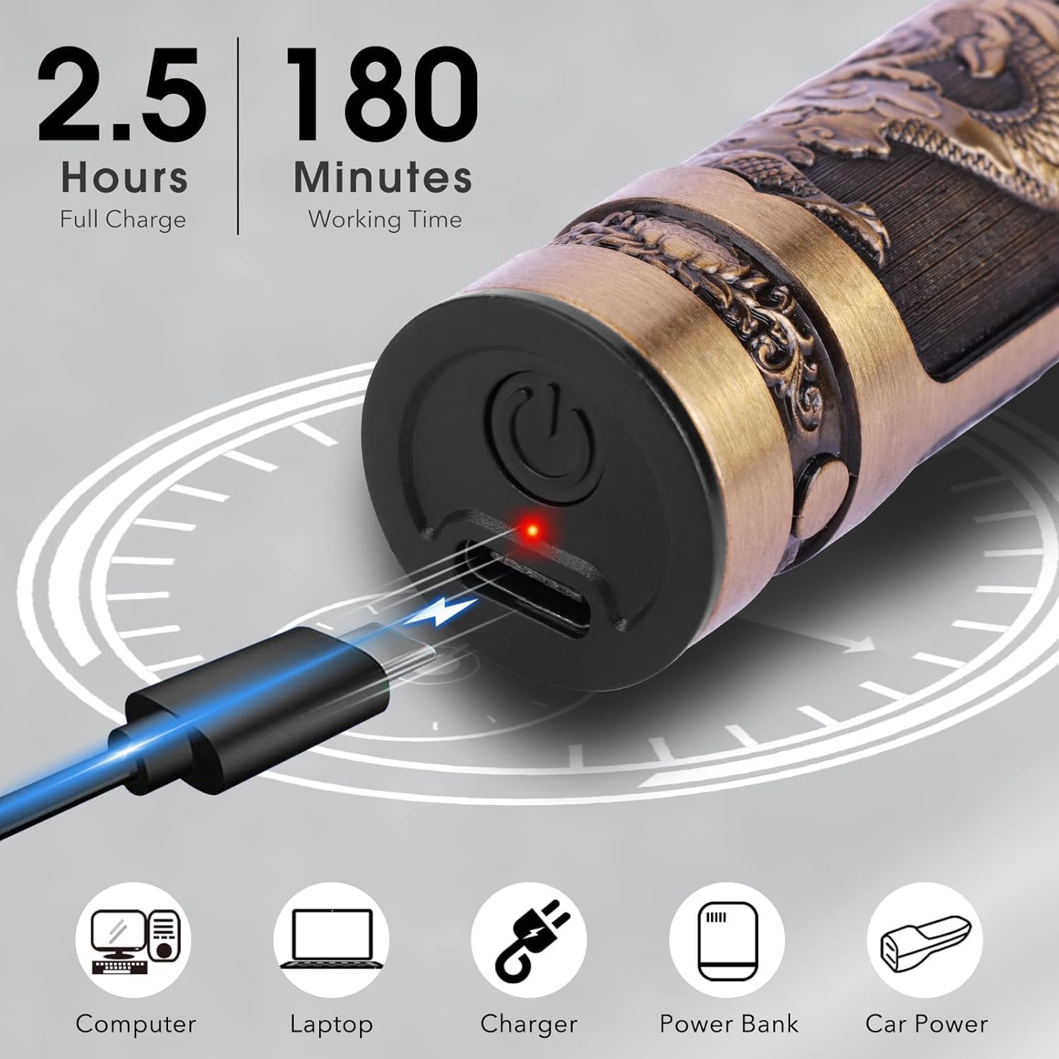 Tondeuse Professionnelle Sans Fil Pour Hommes - 4 Têtes, Longueurs 1.5 à 4 Mm, Rechargeable