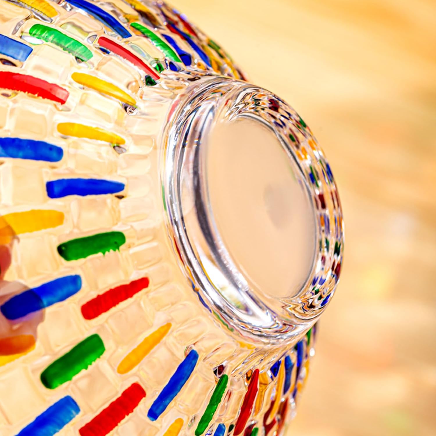 Hand Painted Colorful Woven Glass Crystal Fruit Bowl Decorative Glass Serving Bowl Home Decors for Table Centerpieces Candy Cake Plates