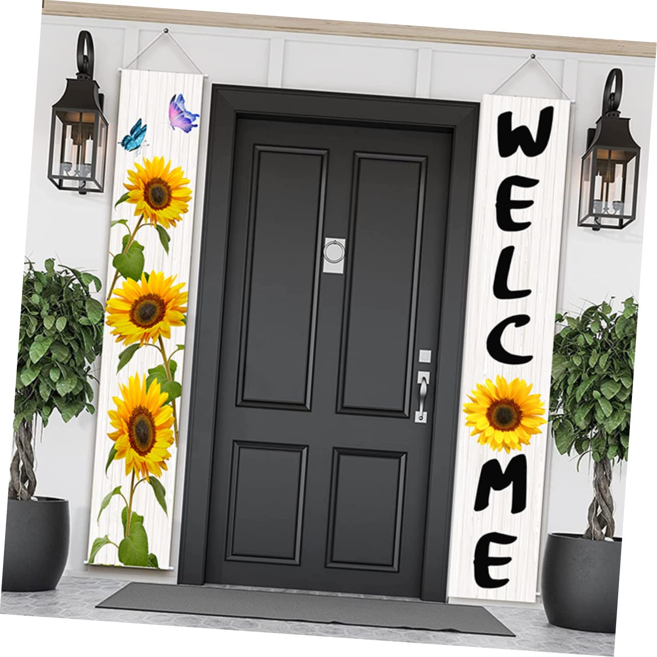 Cabilock 5 Paar Willkommensbanner Herbstdekoration Für Den Außenbereich Für Die Veranda Willkommenstürbanner Herbst Zuhause Herbsttürdekor Verandadekor Frühlingstürdekorationen