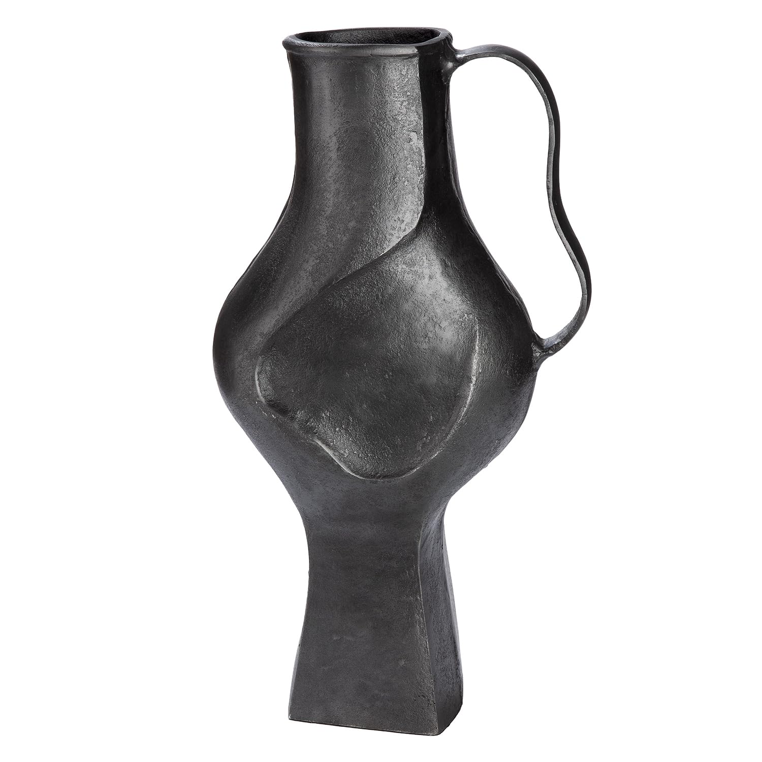 GILDE Antigua Vase Aluminium – Bulbous – Black – Height 43 cm x Width 24 cm – Waterproof Flower Vase