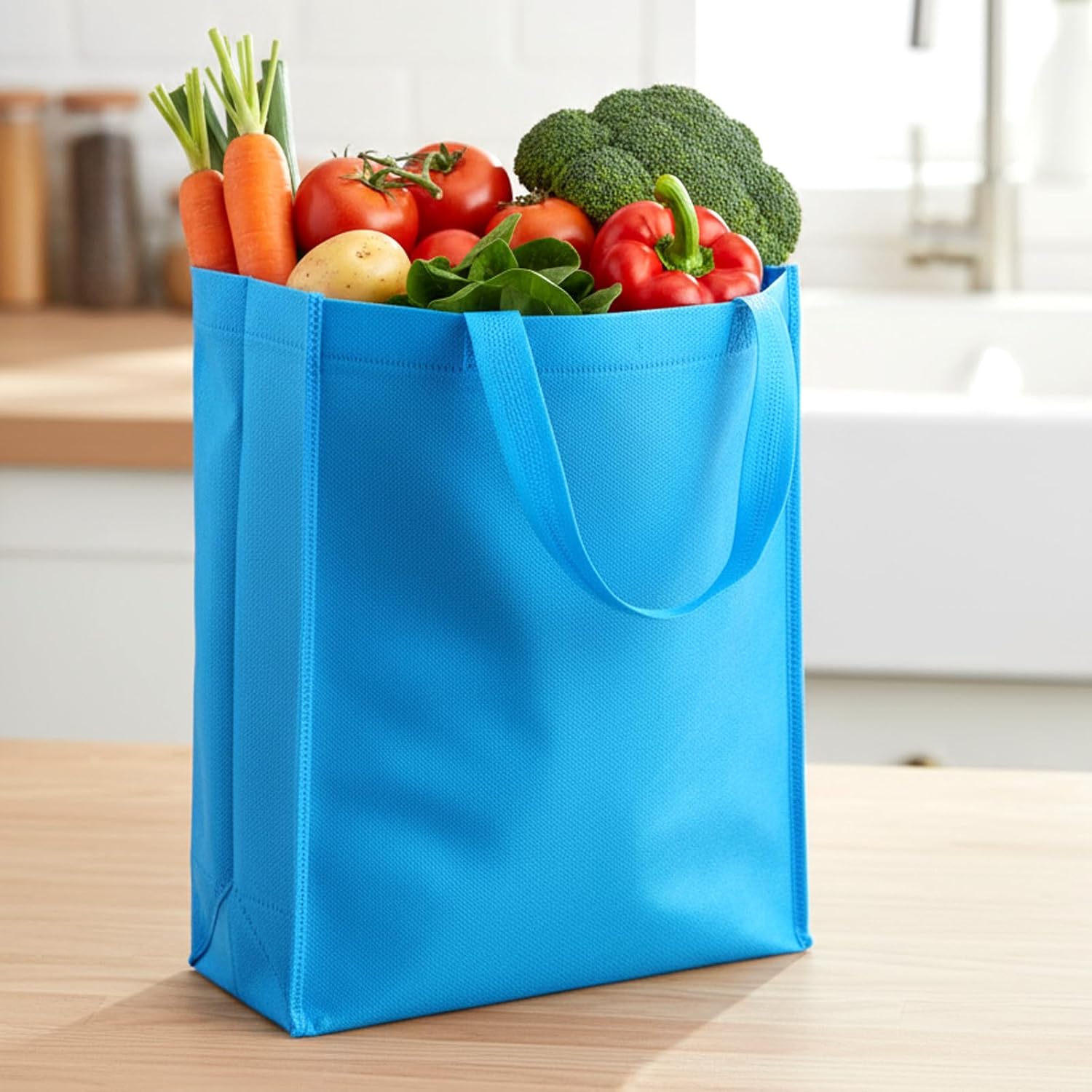 60 Pack Non Woven Tote Bags Large Reusable Gift Bag with Handles Foldable Grocery Tote for Birthday Party Shopping Treat Favor, 14 x 10 Inch - Image 3