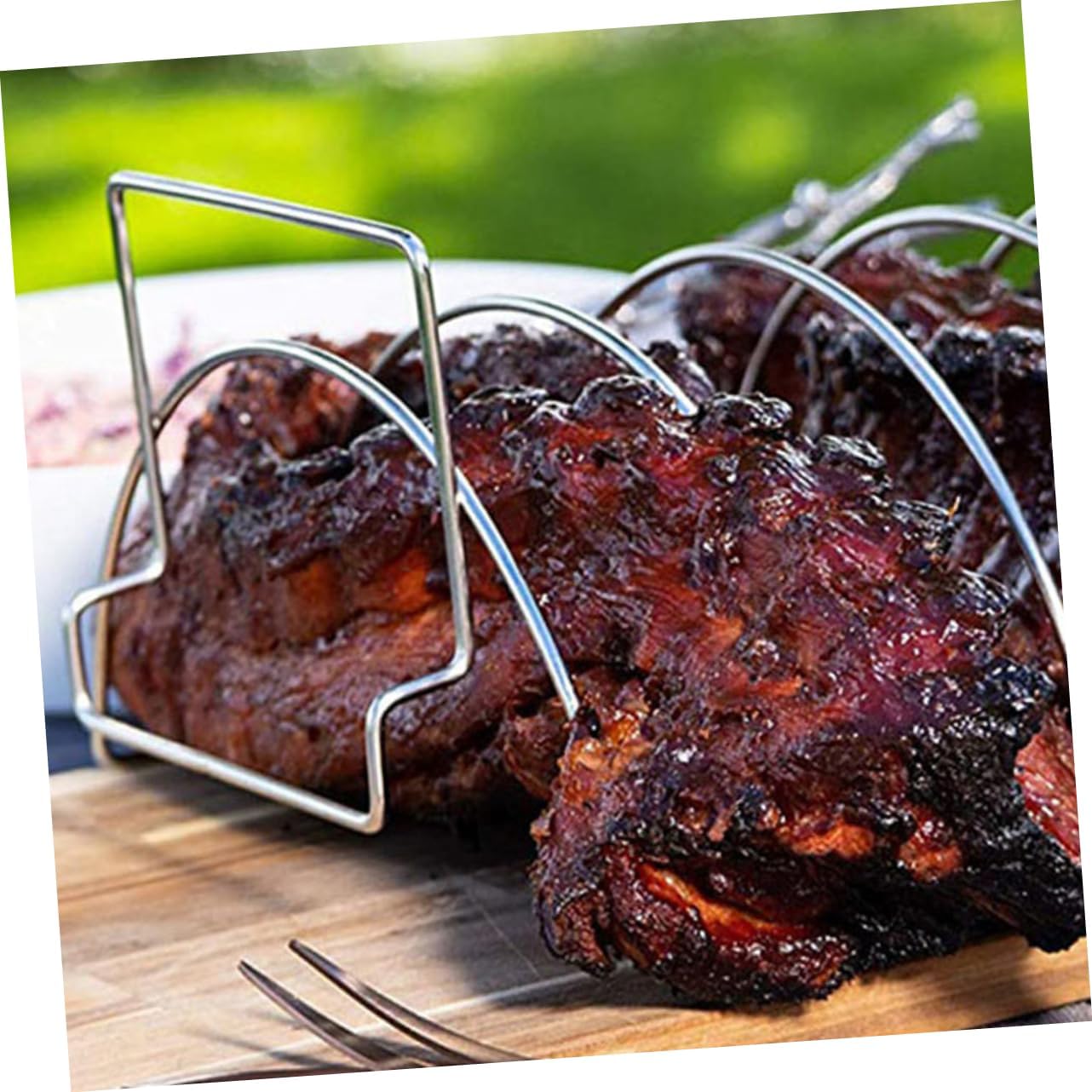 1pc Rib Rack for Grilling Non-Stick BBQ Tool for Ribs Barbecue Grill Rack for Cooking Meats for Roasts and Chickens
