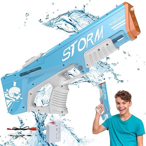 EagleStone Pistola de agua eléctrica para adultos, pistolas automáticas de chorro de 33 pies, remojo de absorción automática súper potente, modular
