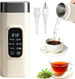 Travel Kettle, Portable Kettle with 6 Temp Settings, 19oz, 400W | Fast Heating, Keep Warm Function, Boil Dry Protection, Leak-Proof Portable Mini Electric Kettle for Home Office Hotel Yogurt