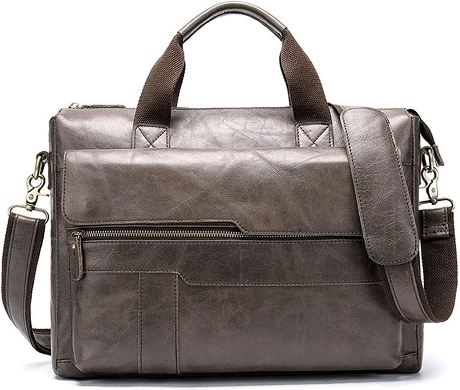 Leather Briefcase 14" Laptop Handbag Crossbody Bag Travel Office rk Satchel Business Messenger Shoulder bag